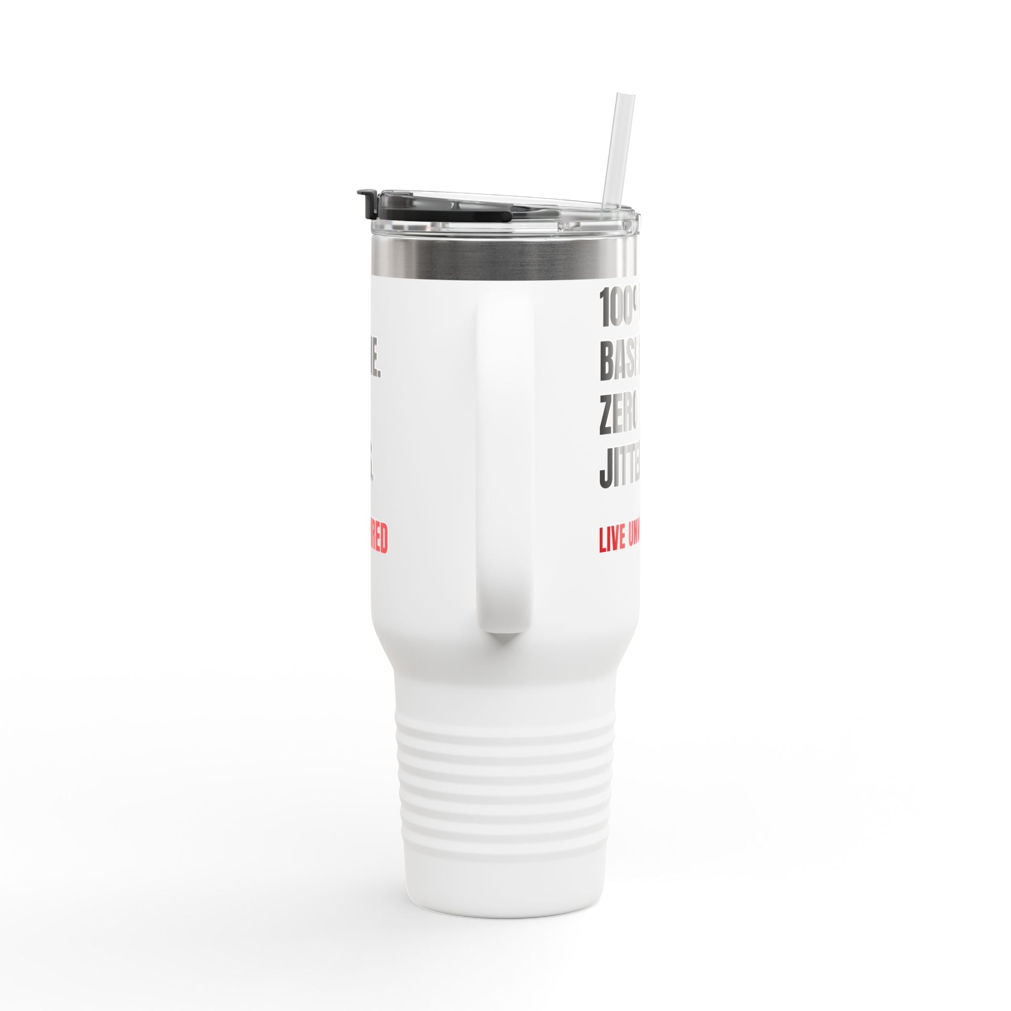 100% Baseline 40oz Tumbler | Travel Mug for Caffeine Detox & Corporate Burnout Recovery