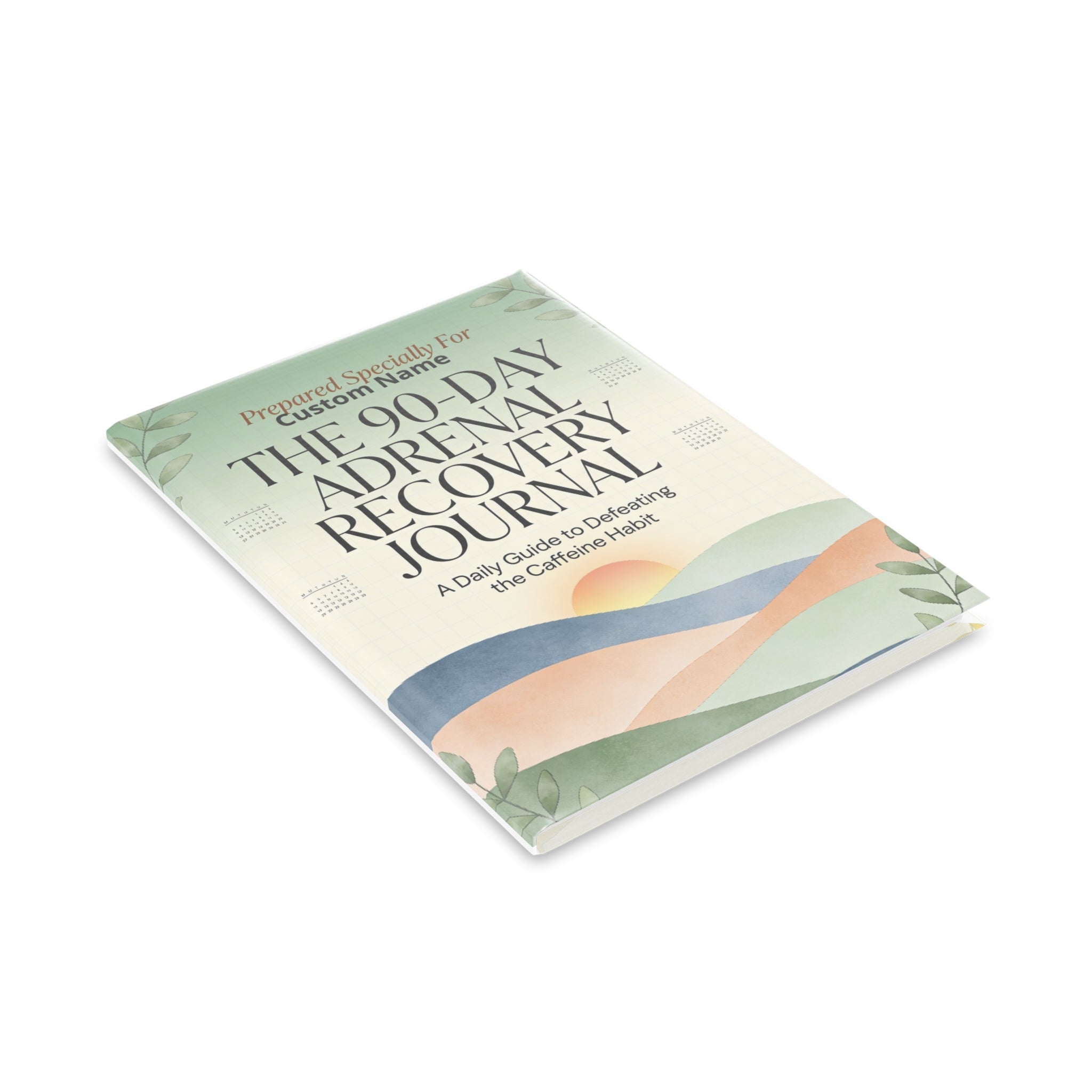 Personalized 90-Day Adrenal Recovery Journal | Caffeine Sobriety Habit Tracker Notebook