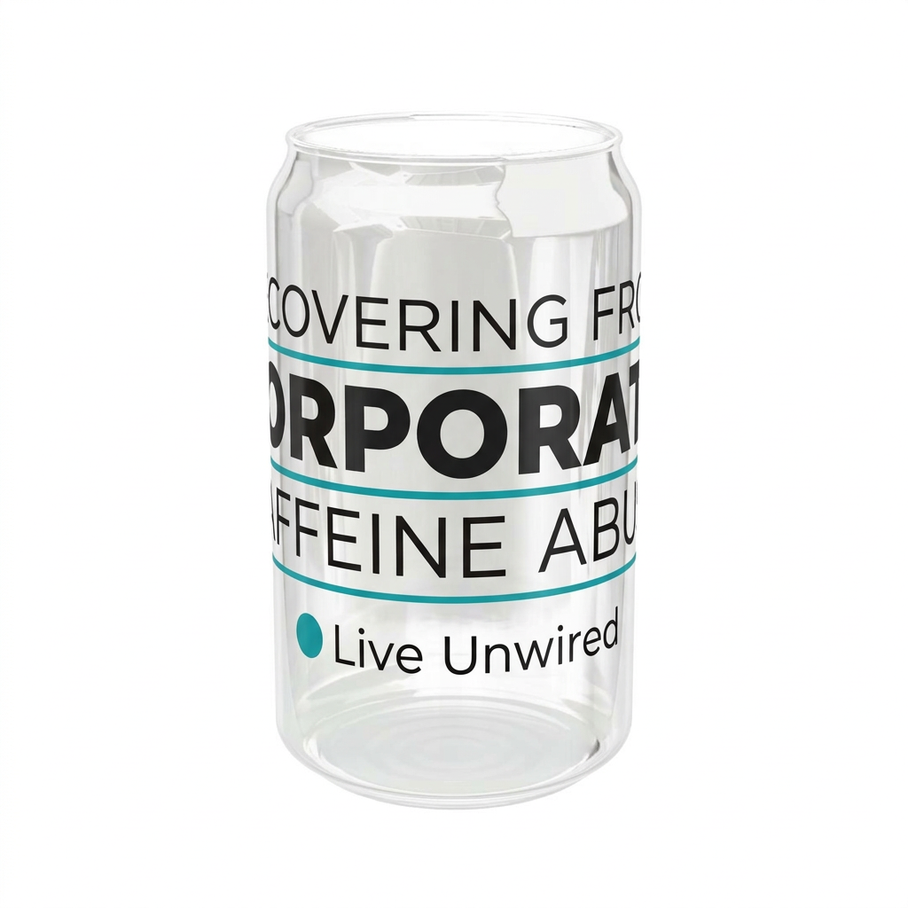 Recovering From Corporate Caffeine Abuse 16oz Glass Cup | Live Unwired Drinkware