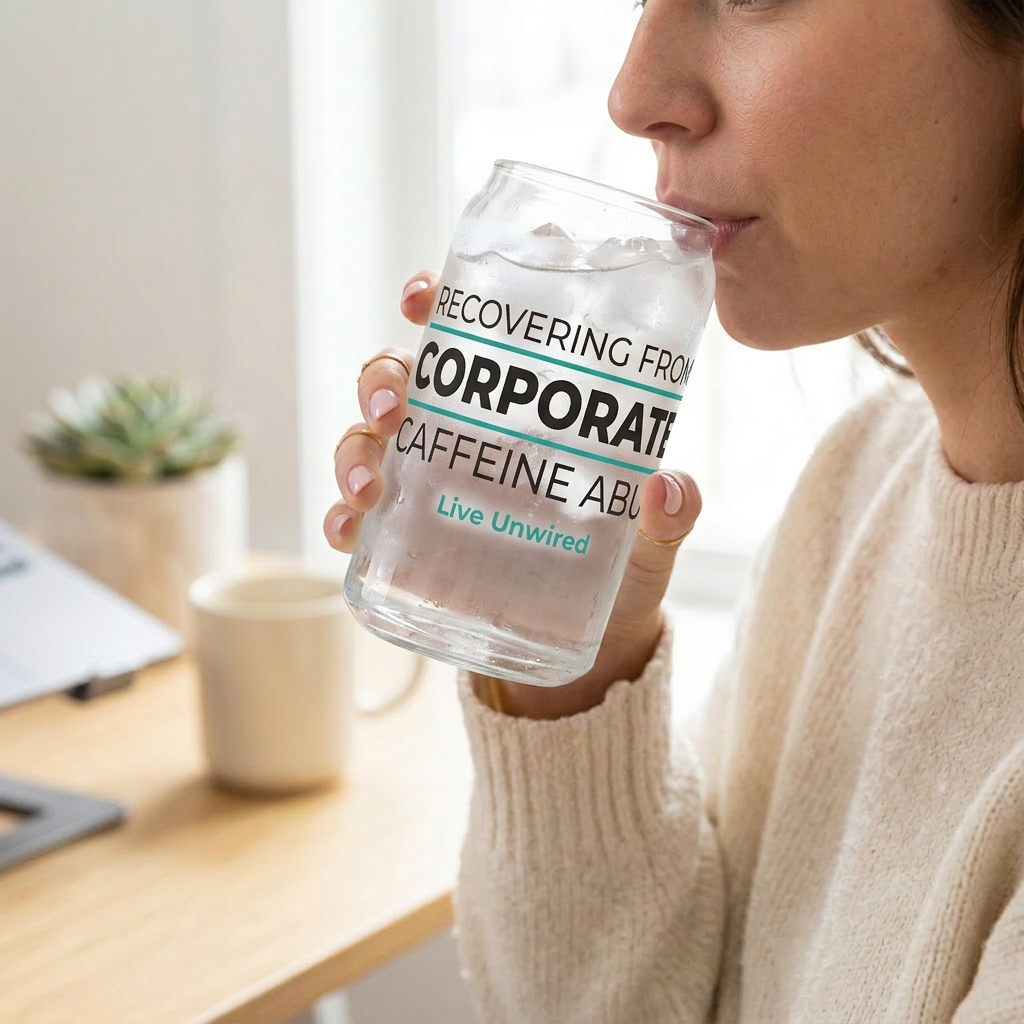 Corporate Caffeine Abuse 16oz Glass Cup